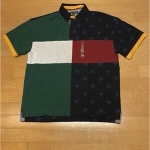 Tommy Hilfiger Colorblock Polo Shirt - Green, Red, Black, White